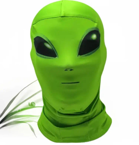 Green lyrca full head alien - ,